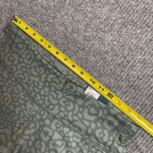 Tek Gear 7/8 Leggings High Rise Women Size XL Ultra Stretch Green Leopard NEW - Picture 7 of 9